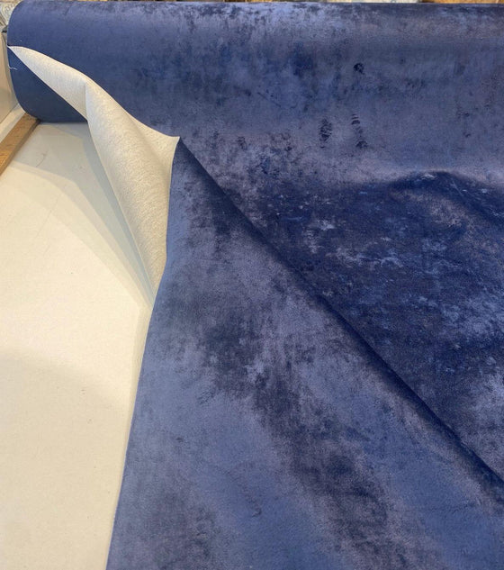 Velvet Lush Upholstery Indigo Blue Fabric