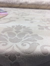 Damask Embossed French Cream Suede Fabric by the yard