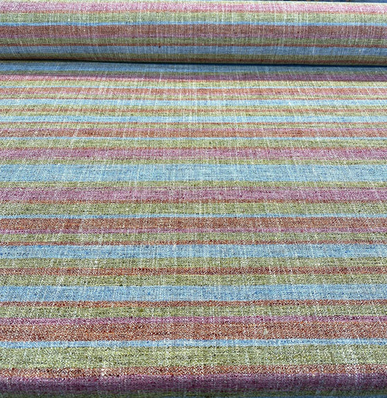 Swavelle Stripe Line Dance Berry Drapery Upholstery Fabric By The Yard