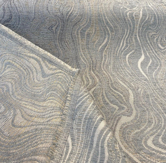 Swavelle Chenille Upholstery Ripple in Space Teal Smoke Fabric