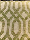 Upholstery Naxos Green Ivory Geometric Chenille Fabric By The Yard