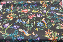  Tabita Noir Birds Butterflies Cotton Drapery Upholstery Fabric 