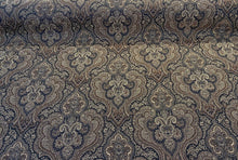 Swavelle Luxury Damask Black Bronze Chenille Upholstery Fabric By The Yard