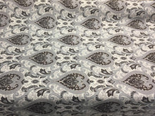  Santa monica Dark Brown Silver Damask Fabric Chenille upholstery Fabric by the yard