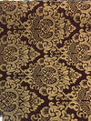 Chenille Upholstery Damask Wine Gold Cleopatra fabric By The Yard