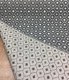 Charcoal Silver Diamond  Fabric Chenille upholstery Fabric