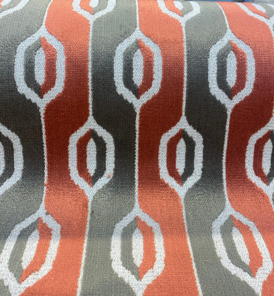 Belgian Velvet Paxton Bittersweet Stripe Upholstery Fabric