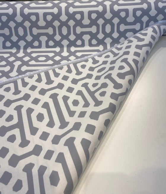 Sunbrella Fretwork Gray Dawn Outdoor Upholstery Fabric