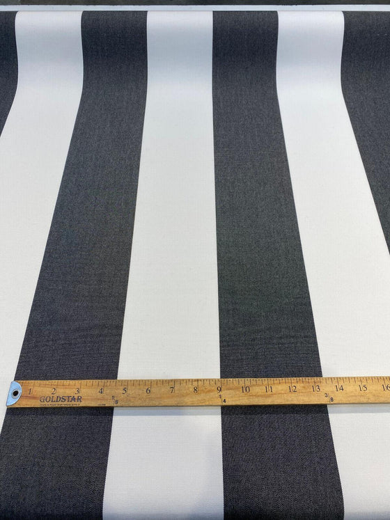 Sunbrella Classic Regal Stripes Black White Outdoor Fabric By the yard