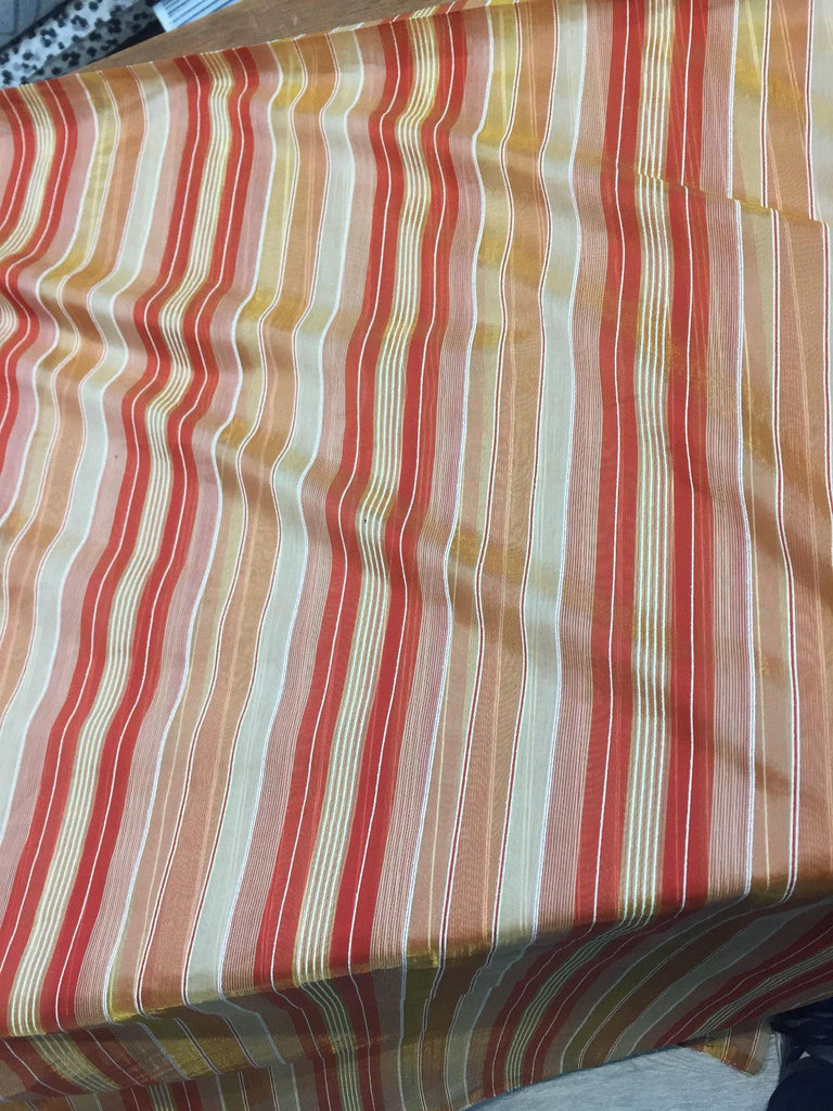 50 Yards Red with Gold Sheer  stripes 120'' inch double width Fabric