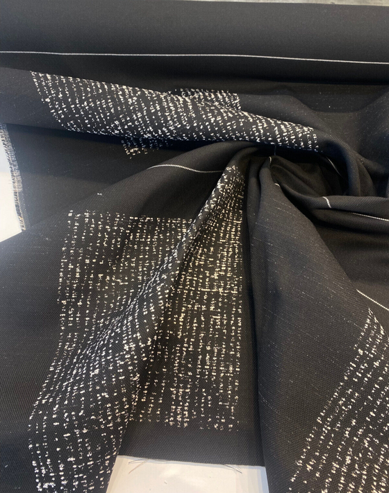 Sunbrella Soft Chenille Drift Onyx Black Outdoor Upholstery Fabric