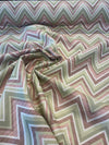 Fischer Pink Celadon Chevron Sunbrella Outdoor Upholstery Fabric 