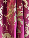 Italian Burgundy Embroidered Velvet  Elegant Ready Made Panel