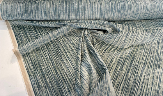 Velvety Strie Aqua Blue P Kaufmann Upholstery Fabric by the yard