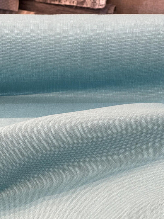 Aqua Turquoise Woven Canvas Brubeck Drapery Upholstery Fabric