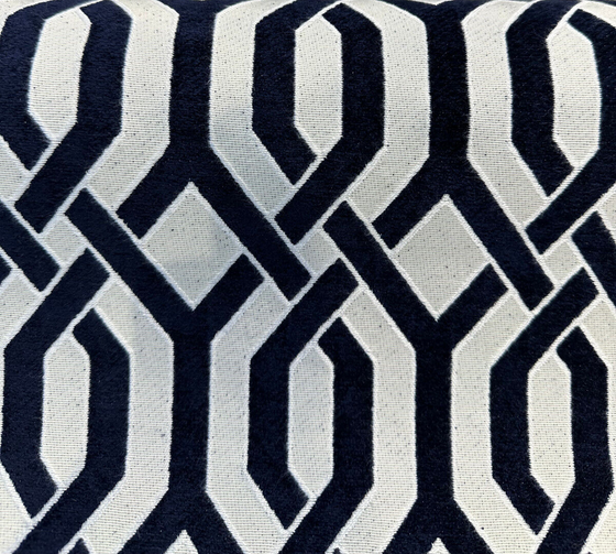 Upholstery Naxos Blue Indigo Geometric Chenille Fabric