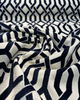 Upholstery Naxos Blue Indigo Geometric Chenille Fabric By The Yard