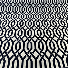  Upholstery Naxos Blue Indigo Geometric Chenille Fabric