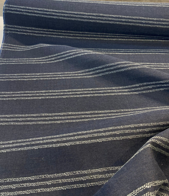 Sunbrella Runner Riverway Blue Stripe Outdoor Upholstery Fabric