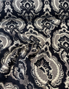 Black Damask Algiers Onyx Chenille Upholstery Fabric 