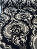 Black Damask Algiers Onyx Chenille Upholstery Fabric By The Yard