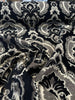 Black Damask Algiers Onyx Chenille Upholstery Fabric By The Yard