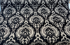 Black Damask Algiers Onyx Chenille Upholstery Fabric 