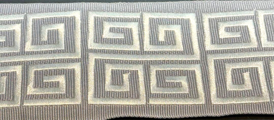 Fabricut Embroidery Silver Double Greek Key Trim Tape By The Yard