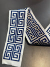 Fabricut Embroidery Blue White Double Greek Key Trim Tape By The Yard