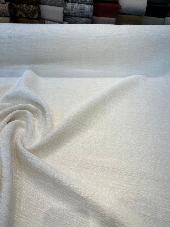 Lamour Talc  Luilor Italian Soft Ivory Chenille Upholstery Fabric