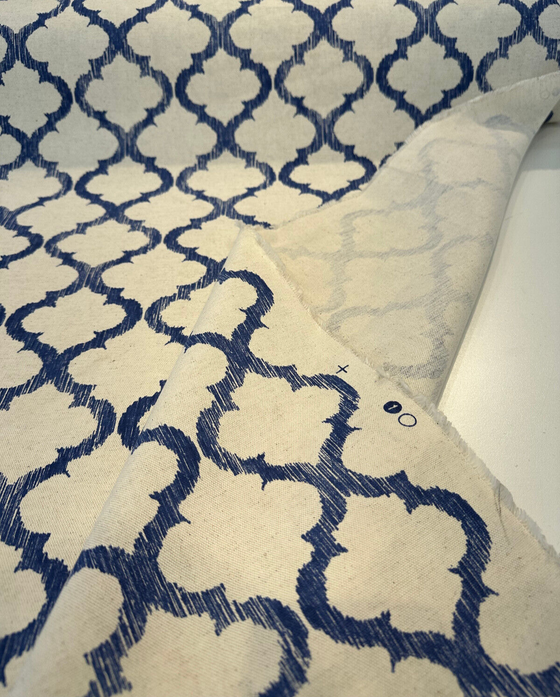 Richloom Enhance Trellis Blue Indigo Drapery upholstery Fabric