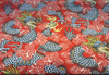 Mythical Dragon Asian Toile Red Orange Fabric