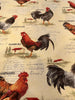Rooster Chicken Farm Cotton Blend Kiriki Country Toile Fabric