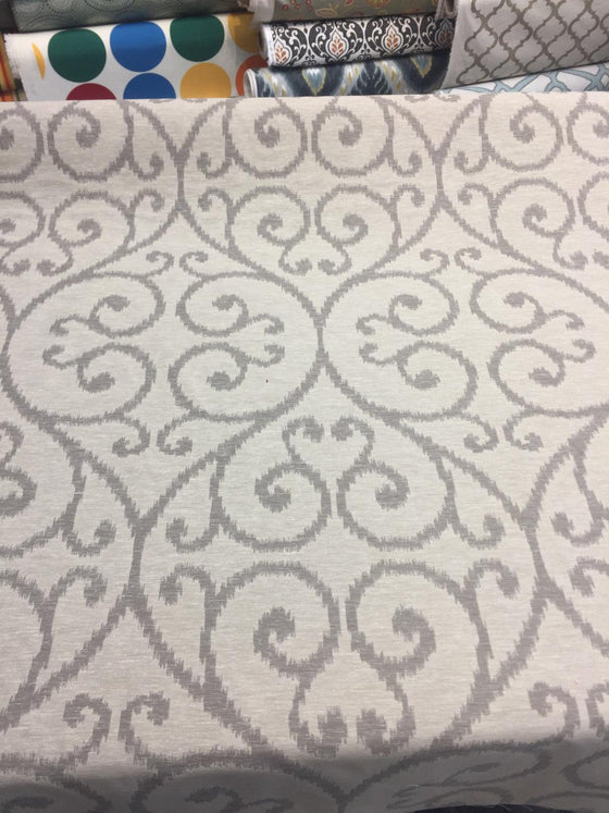 Scroll Linen Cotton Polyester Drapery Upholstery fabric by the yard