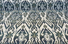  Swavelle Esperanza Ever Green Blue Ikat Chenille Upholstery Fabric 