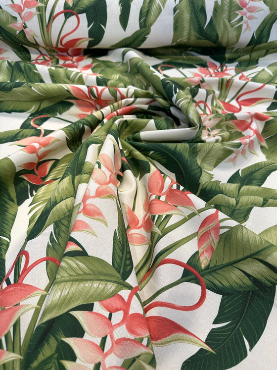 Tropical Banana Leaf Cotton Green Drapery Upholstery Fabric 