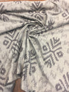 Ikat Charcoal Cotton Polyester Drapery Upholstery fabric by the yard