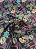 Swavelle Garden Snake Black Jewel Latex Backed Upholstery Fabric