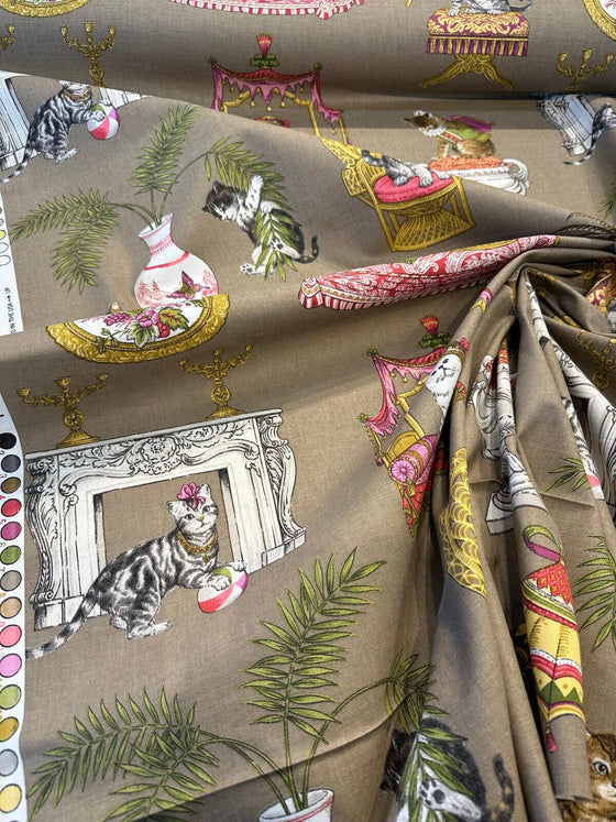 Fabulous Felines Cats with Hats Drapery Upholstery P Kaufmann Fabric