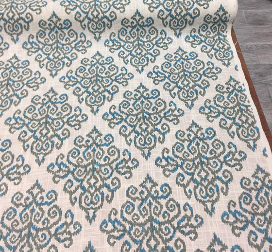 Richloom Abstract Sequence  Design Green and blue Fabric by the yard
