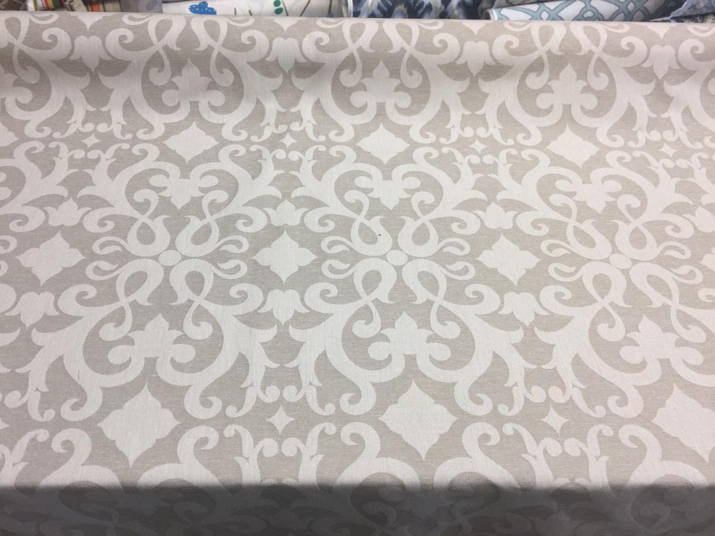 Damask Dark Beige Cotton Polyester Drapery Upholstery fabric by the yard