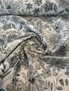 Swavelle Happy Note Blue Stone Floral Chenille Upholstery Fabric 