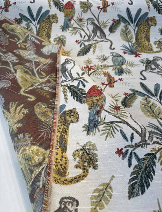 Upholstery Game Reserve Multicolor Monkeys Chenille Swavelle Fabric 