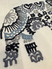 Elephant Stitch Make your mark Blue Smoke Embroidered Fabric