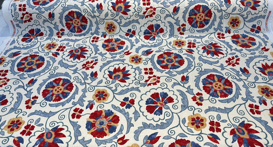 Trend Jaclyn Smith Floriated Linen Drapery Upholstery Fabric by the yard