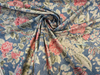 Waverly After Glow Indigo Floral Linen Drapery Upholstery Fabric by the yard