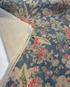 Waverly After Glow Indigo Floral Linen Drapery Upholstery Fabric by the yard