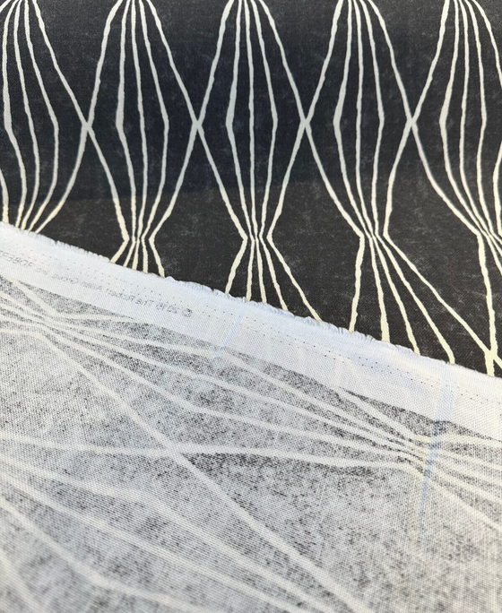 Robert Allen Handcut Shapes Charcoal Black Drapery Upholstery Fabric