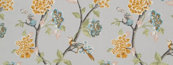 Robert Allen Helene Floral French Gray Drapery Upholstery Fabric