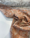 Upholstery Imogen Ember Orange Distressed Damask Swavelle Chenille Fabric